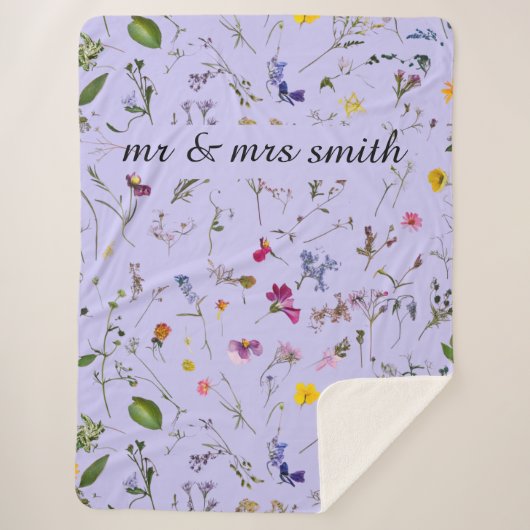 Custom geperste gedroogde bloemen deken (Voorkant)