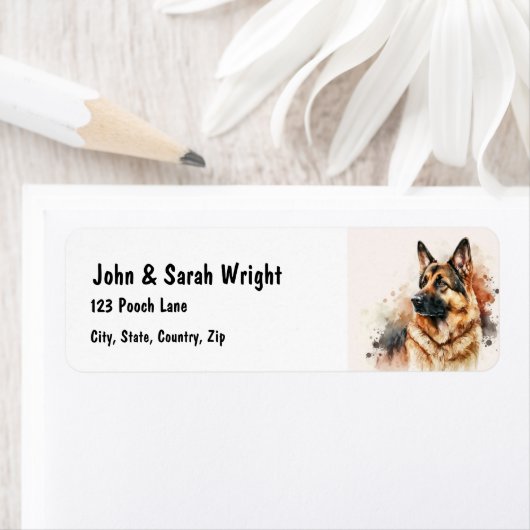 Custom German Shepherd Dog Address Label (Insitu)