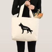CUSTOM German Shepherd Hondenras Silhouette Grote Tote Bag (Voorkant (product))