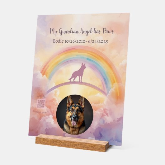 Custom German Shepherd Memorial Acrylic Sign Acryl Bord (Hoek)