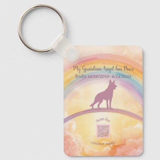 Custom German Shepherd Pet Loss Keychain (Voorkant)