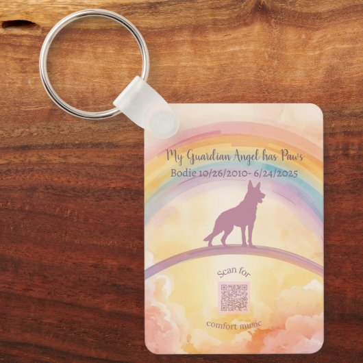 Custom German Shepherd Pet Loss Keychain (Voorkant)