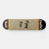 Custom gesimuleerd goud glitter meisjesontwerp persoonlijk skateboard (Horizontaal)