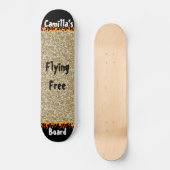 Custom gesimuleerd goud glitter meisjesontwerp persoonlijk skateboard (Voorkant)