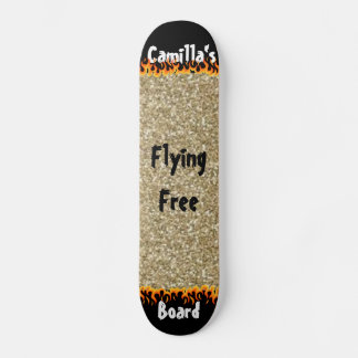 Custom gesimuleerd goud glitter meisjesontwerp persoonlijk skateboard