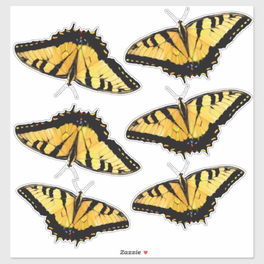 Custom gesneden vinyl Stickers - 6 tijger zwaluwst (Vel)