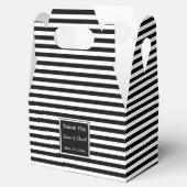 Custom Gestreepte Zwart-Wit Bruiloft Favor Box Bedankdoosjes (Geopend)