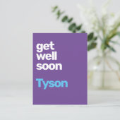 CUSTOM get well soon minimum paarse moderne KAART (Staand voorkant)
