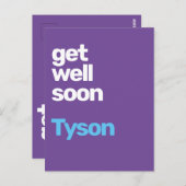 CUSTOM get well soon minimum paarse moderne KAART (Voorkant / Achterkant)