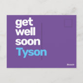 CUSTOM get well soon minimum paarse moderne KAART (Achterkant)