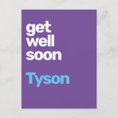 CUSTOM get well soon minimum paarse moderne KAART (Voorkant)