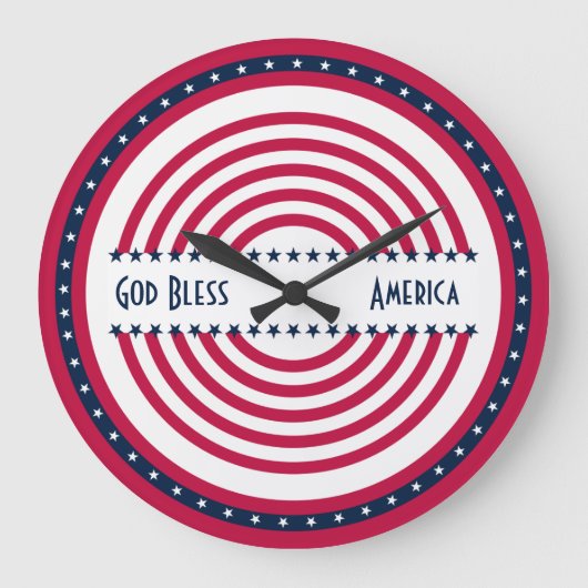 Custom Gezegde God Bless America Stars n Stripes Grote Klok (Voorkant)