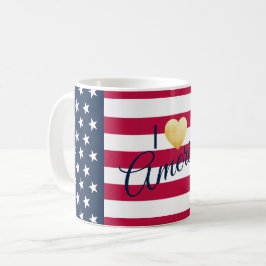 Custom Gezegde I Love America Stars Stripes Heart Koffiemok