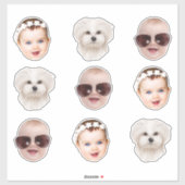 Custom Gezicht bruiloft bachlerotte afstuderen 30e Sticker (Vel)