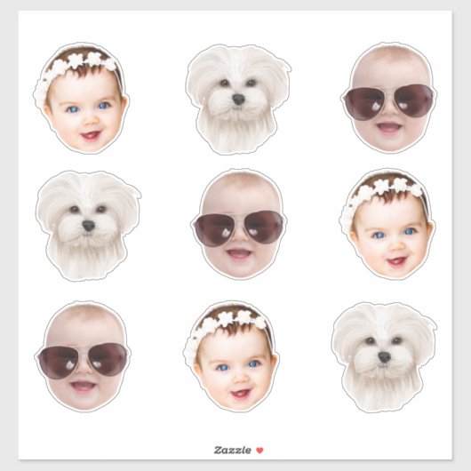 Custom Gezicht bruiloft bachlerotte afstuderen 30e Sticker (Vel)