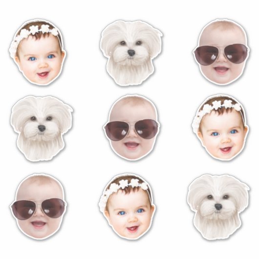 Custom Gezicht bruiloft bachlerotte afstuderen 30e Sticker (Voorkant)