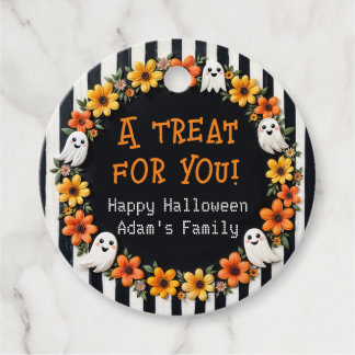 Custom Ghost Halloween Party - 'Een traktatie voor Bedankjes Labels
