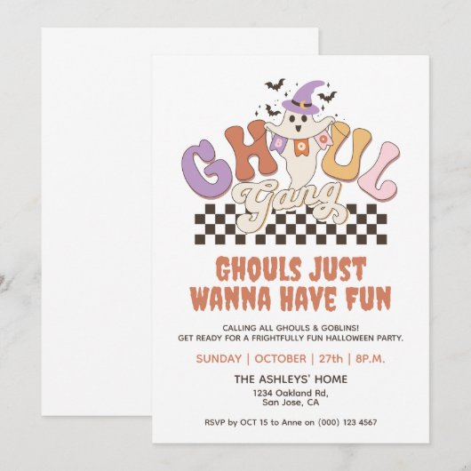 Custom Ghoul Gang Halloween Party Bach Party Groep Kaart (Voorkant / Achterkant)