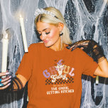 Custom Ghoul Gang Halloween Party Bach Party Groep T-shirt<br><div class="desc">Maak je klaar om een hel op te wekken met je ghoul bende! Deze griezelige en sassy Halloween party shirten zijn perfect voor vrijgezellenbashes, meisjes avonden uit, of een Halloween feest. Deze bijpassende t - shirts met aangepaste hilarische zinnen zullen een vleugje griezelig plezier toevoegen aan uw meisje bende verzamelen...</div>