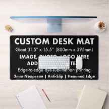 Custom Giant 31,5" Desk Mat Protector Pad - Zwart