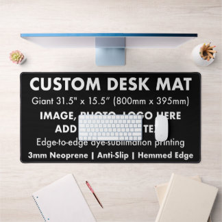 Custom Giant 31,5" Desk Mat Protector Pad - Zwart