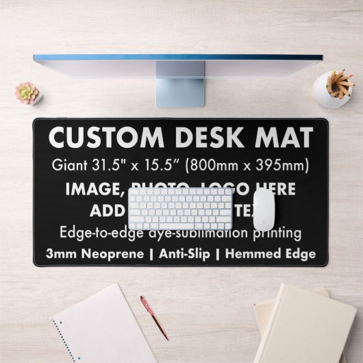 Custom Giant 31,5" Desk Mat Protector Pad - Zwart (Kantoor 1)