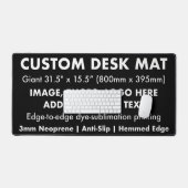 Custom Giant 31,5" Desk Mat Protector Pad - Zwart (Keyboard & Muis)