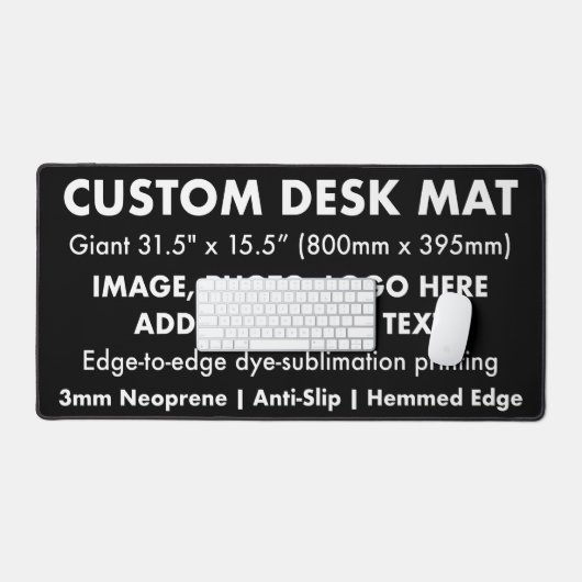 Custom Giant 31,5" Desk Mat Protector Pad - Zwart (Keyboard & Muis)