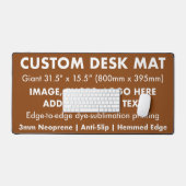 Custom Giant Desk Mat Protector Pad - Saddle Brown (Keyboard & Muis)