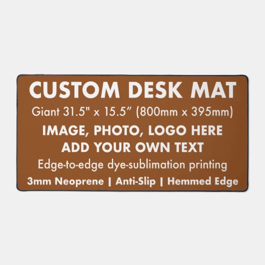 Custom Giant Desk Mat Protector Pad - Saddle Brown (Voorkant)