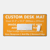 Custom Giant Kantoor Desk Mat - Tangerine Sinaasap (Keyboard & Muis)