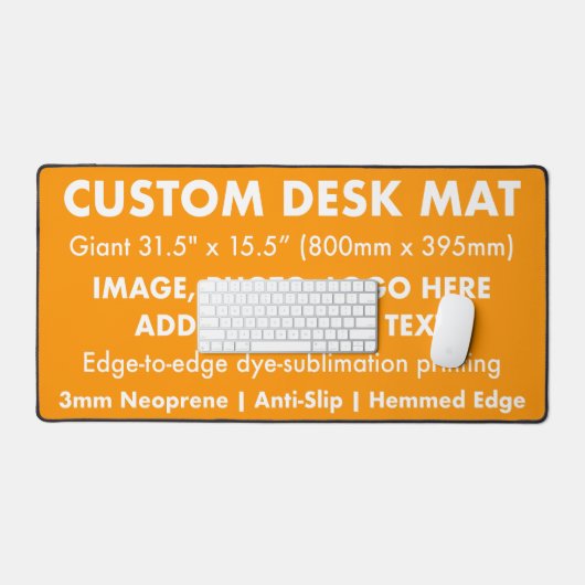 Custom Giant Kantoor Desk Mat - Tangerine Sinaasap (Keyboard & Muis)