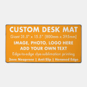 Custom Giant Kantoor Desk Mat - Tangerine Sinaasap (Voorkant)