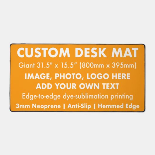Custom Giant Kantoor Desk Mat - Tangerine Sinaasap (Voorkant)