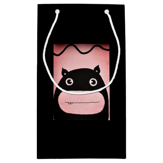 Custom Gift Bag - Klein, Glossy HAPPY MONSTER Klein Cadeauzakje (Achterkant)