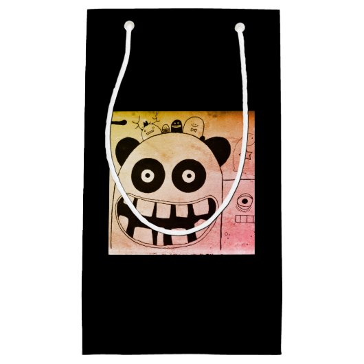 Custom Gift Bag - Klein, Glossy HAPPY MONSTER Klein Cadeauzakje (Voorkant)