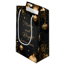 Custom Gift Bag met Christmas Lux Zwart & Goud