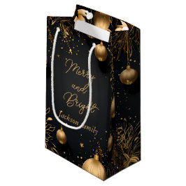 Custom Gift Bag met Christmas Lux Zwart & Goud Klein Cadeauzakje