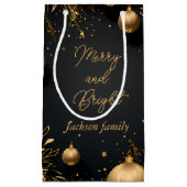 Custom Gift Bag met Christmas Lux Zwart & Goud Klein Cadeauzakje (Voorkant)