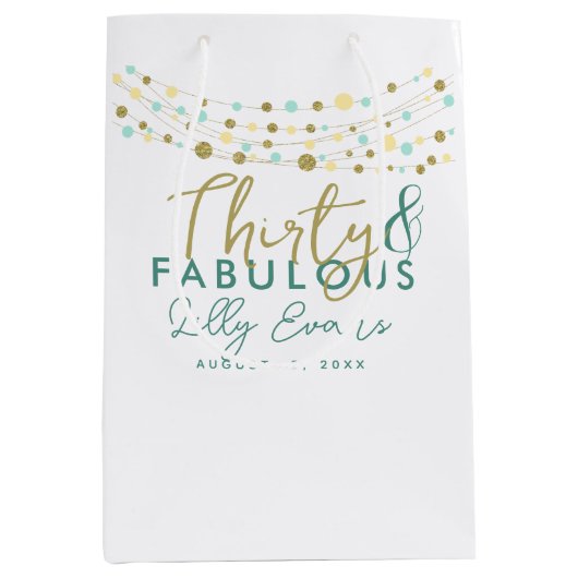 Custom Gift Bag Milestone Verjaardag, elke leeftij Medium Cadeauzakje (Voorkant)