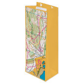 Custom Gift Bag - Wijn - Oriëntatielopen kaart Wijn Cadeautas (Achterkant Gekanteld)