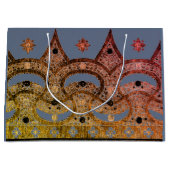 CUSTOM GIFT BAG WITH CHINESE PATTERN BLUE AND GOLD GROOT CADEAUZAKJE (Voorkant)