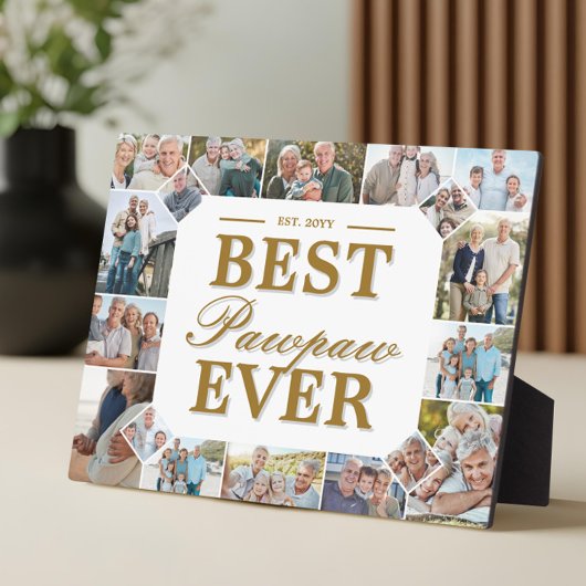 Custom Gift Best PawPaw Ever Family Photo Collage Fotoplaat