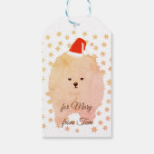 Custom Gift Label, Dog Santa Golden Sneeuwvlokken Cadeaulabel (Achterkant)
