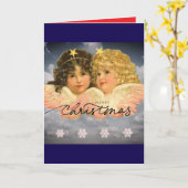 CUSTOM GIFT TAS VOOR KERSTMIS TWIN ANGELS  KAART (Gele Bloem)