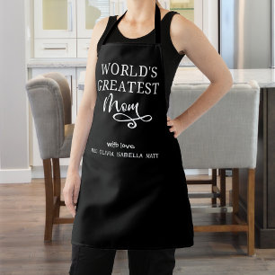 Custom Gift World's Greatest Mam, Black and White, Schort