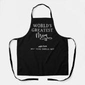 Custom Gift World's Greatest Mom, zwart-wit, Schort (Voorkant)