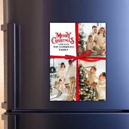 Custom Gift Wrapped Familie Fotocollage Kerstmis