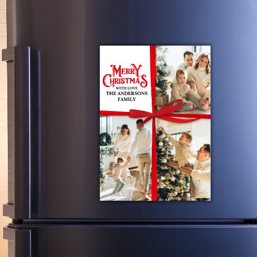 Custom Gift Wrapped Familie Fotocollage Kerstmis