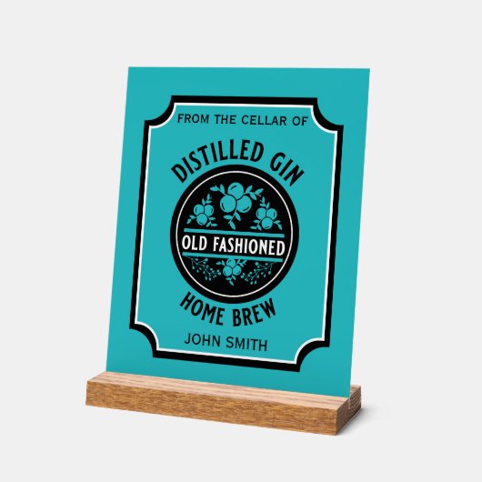 Custom Gin Bottle Acryl Bord (Hoek)